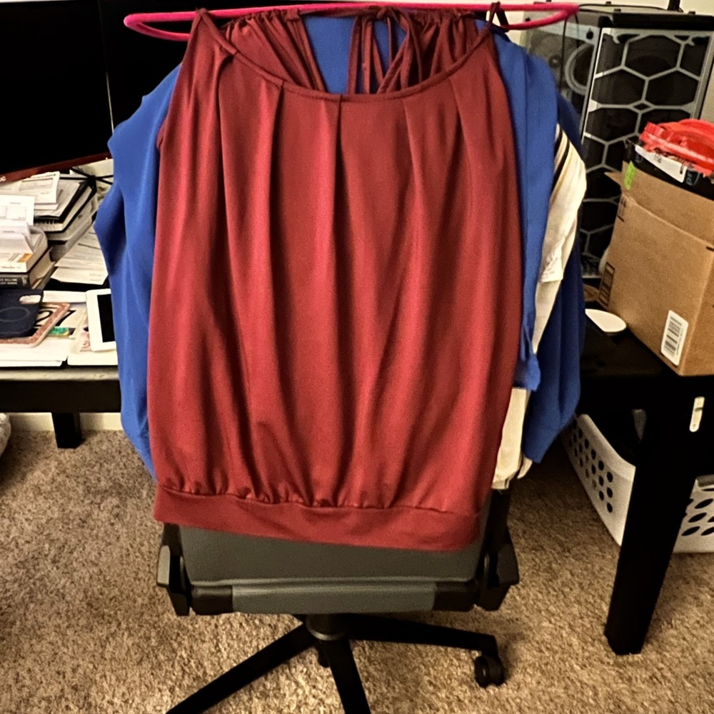 Red tank top with ties on back